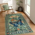 thumbnail image 1 of Lahome 3x5 Washable Butterfly Rugs for Entryway,Green Floral Bedroom Rug, Non Slip Ultra Thin Small Carpet for Living Room Kitchen Bedside Dorm, 1 of 9
