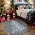 thumbnail image 1 of Lahome Christmas Round Area Rug,3ft Entry Rug Non-Slip Washable Indoor Door Mat for Living Room,Moroccan Holiday Xmas Decor Floor Carpet for Bedroom Kitchen Entryway Bathroom,Grey, 1 of 9