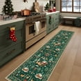 thumbnail image 1 of Lahome Christmas Rug,2'x10'Christmas Runner Rug,Holiday Machine Washable Non Slip Christmas Xmas Decoration Kitchen Rug Mat,Indoor Christmas Carpets for Living Room,Snowflake Rug,Green, 1 of 9
