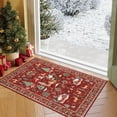 thumbnail image 1 of Lahome Christmas Rug,2'x3'Small Christmas Mat,Holiday Machine Washable Non Slip Christmas Xmas Decoration Kitchen Rug,Indoor Christmas Carpets for Living Room,Snowflake Rug,Red, 1 of 10