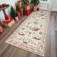 thumbnail image 1 of Lahome Christmas Rug,2'x6'Christmas Runner Rug,Holiday Machine Washable Non Slip Christmas Xmas Decoration Kitchen Rug Mat,Indoor Christmas Carpets for Living Room,Snowflake Rug,Beige, 1 of 10