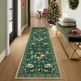 thumbnail image 1 of Lahome Christmas Rug,2'x8'Christmas Runner Rug,Holiday Machine Washable Non Slip Christmas Xmas Decoration Kitchen Rug Mat,Indoor Christmas Carpets for Living Room,Snowflake Rug,Green, 1 of 8