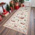 thumbnail image 1 of Lahome Christmas Runner Rug 2x8 Beige Rug Runners for Hallways Non Slip,Washable Kitchen Bathroom Runner Rug,Soft Christmas Tree Santa Claus Carpet Runner for Entryway Holiday Decor(2'x8',Beige), 1 of 9