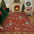 thumbnail image 1 of Lahome Christmas Vintage Area Rugs for Living Room,5x7 Area Rugs Soft Washable Rug,Non-Slip Bedroom Rug Stain Resistant Boho Low-Pile Throw Carpet for ‎Dining Room Office Holiday Decor (5x7ft,Gray), 1 of 9
