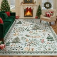 thumbnail image 1 of Lahome Christmas Vintage Washable Area Rugs 8x10,Soft Ultra-Thin 8x10 Rugs for Living Room Bedroom, Easy Clean Boho Non-Slip Accent Carpet for Dining Room Office Holiday Decor(8x10ft,Gray), 1 of 9