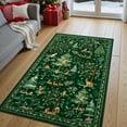 thumbnail image 1 of Lahome Christmas Washable Rug,3'x5' Rug Non Slip Soft Bedroom Xmas Rugs for Entryway, Ultra-Thin Boho Rugs for Living Room Stain Resistan Throw Green Carpet for Nursery Entrance Holiday Decor,Green, 1 of 8