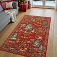 thumbnail image 1 of Lahome Christmas Washable Rug,3x5 Rug Non Slip Soft Bedroom Xmas Rugs for Entryway, Ultra-Thin Boho Rugs for Living Room Stain Resistan Throw Carpet for Nursery Entrance Holiday Decor,Red, 1 of 8