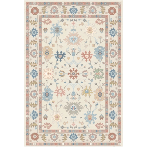 Lahome Decor 2.6'x10' Modern Oushak Bedroom Runner Rug, Boho Floral 2.6x10 ft Runners for Hallways , Non Slip Washable Soft Rug Kitchen, Ultra Thin Retro Carpet Runners for Bathroom Entryway,Pink