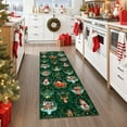 thumbnail image 1 of Lahome Decor 2' x 6' Christmas Hallway Runner Rug, 2x6ft Kitchen Rug, Elk, Christmas Tree, Sleigh, House Pattern Non-Slip Washable Indoor Area Rug,Green, 1 of 10
