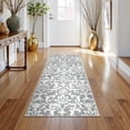 thumbnail image 1 of Lahome Decor 2'x6' Vintage Kitchen Rug, Washable Hallway Runner Rug, Indoor Soft Distressed Floral Runner Rug Non-Slip Backing for Entryway Farmhouse Bedroom Kids Playroom,Light Grey, 1 of 8