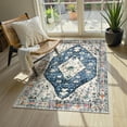 thumbnail image 1 of Lahome Decor 3'x5' Area Rug for Living Room,Machine Washable Non Slip Inside Floor Mat,Vintage Rug,Low Pile Lightweight Vintage Rug for Bedroom Dining Room Office Farmhouse,Blue, 1 of 9
