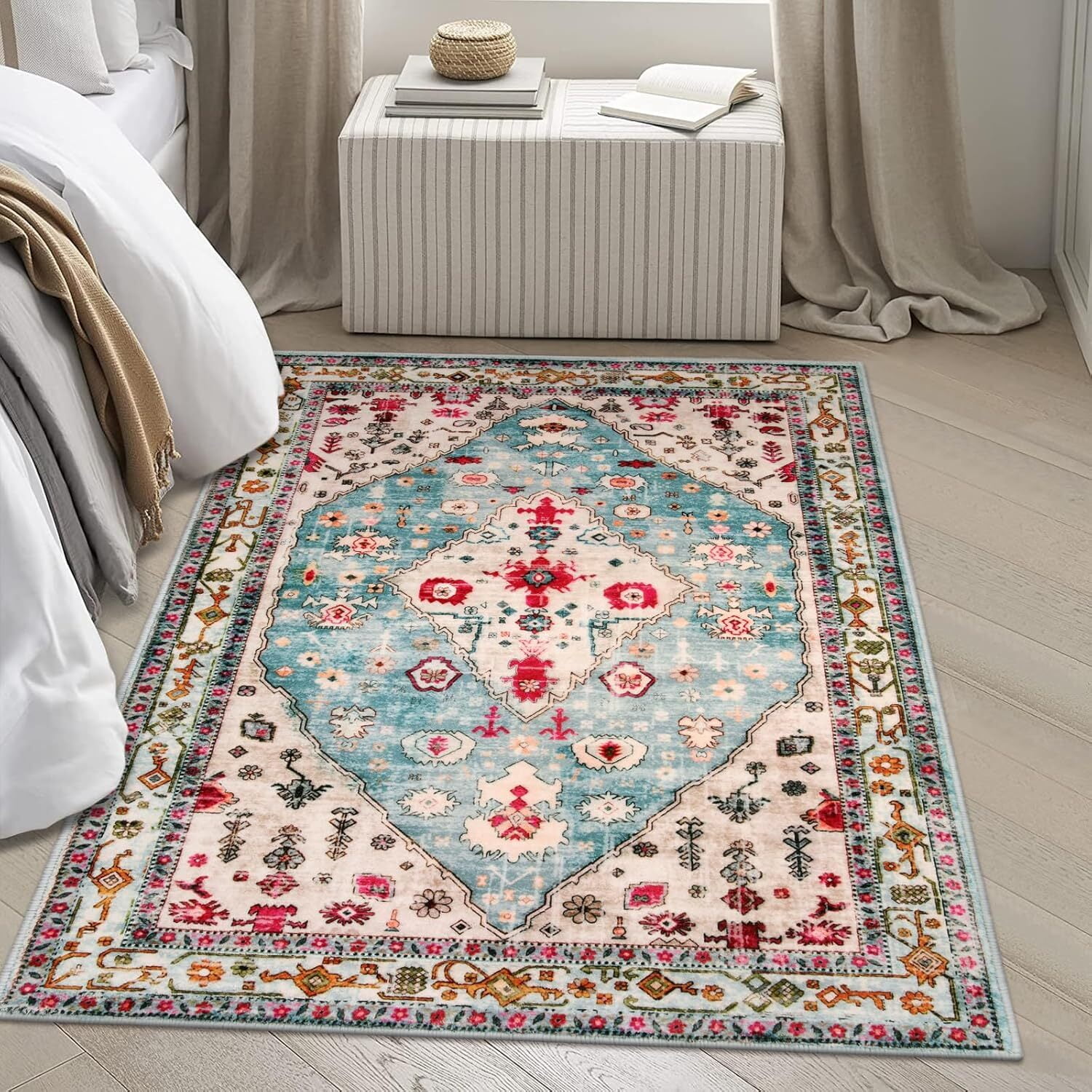 Lahome Decor 3'x5' Boho Tribal Area Rug ,3x5 ft Non Slip Machine ...