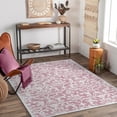 thumbnail image 1 of Lahome Decor 3'x5' Washable Rug for Bedroom, Vintage Area Rug for Dorm Room, Indoor Soft Distressed Floral Throw Rugs Non-Slip Backing for Entryway Farmhouse Kitchen Kids Playroom,pink, 1 of 7