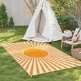 thumbnail image 1 of Lahome Decor 4'x 6'Outdoor Rug Waterproof Patio Rugs,Reversible Plastic Straw Camping Rug Indoor Outside Rug,Stain & UV Resistant RV Mat for Camping,Porch,Balcony,Pool Deck,Backyard,Orange, 1 of 10