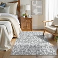 thumbnail image 1 of Lahome Decor 4'x6' Washable Rug for Bedroom, Vintage Area Rug for Living room, Indoor Soft Distressed Floral Throw Rugs Non-Slip Backing for Entryway Farmhouse Kitchen Kids Playroom,Light Grey, 1 of 8