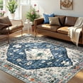 thumbnail image 1 of Lahome Decor 5'x7' Area Rug for Living Room,Machine Washable Non Slip Inside Floor Mat,Vintage Rug,Low Pile Lightweight Vintage Rug for Bedroom Dining Room Office Farmhouse,Purple, 1 of 9