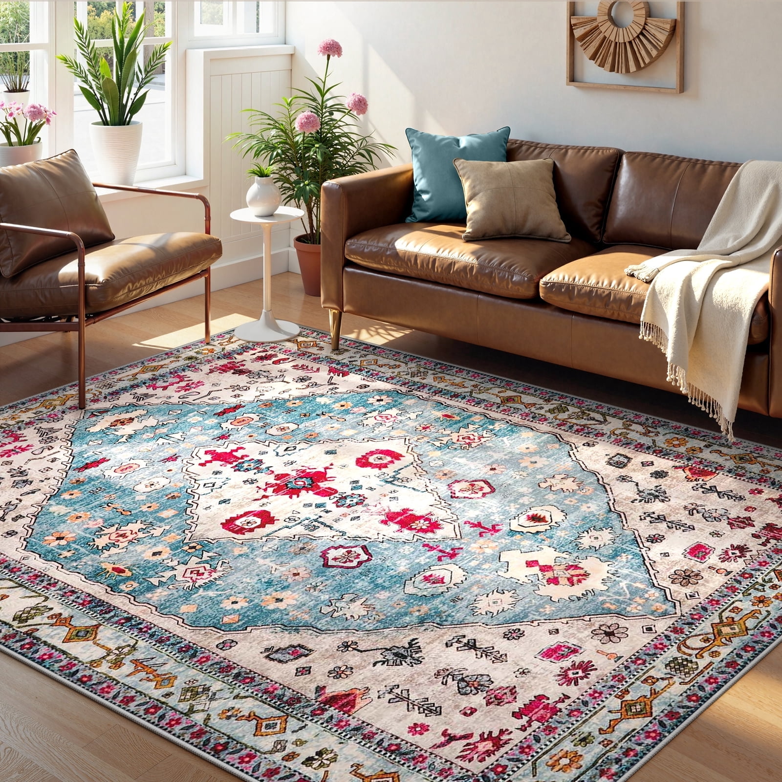 Lahome Decor 5'x7' Boho Tribal Area Rug ,5x7 ft Non Slip Machine ...