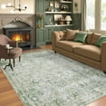 thumbnail image 1 of Lahome Decor 5'x7' Boho Tribe Area Rug for Living Room,5x7ft Machine Washable Rugs for Bedroom, Soft Non-Slip Low Pile Indoor Floor Accent Carpet for Office Entryway Nursery Dining Room - Green, 1 of 8