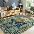 thumbnail image 1 of Lahome Decor 5'x7' Butterfly Bedroom Rug,Area Rugs 5x7ft Rugs for Living Room, Non-Slip Washable Rugs Stain Resistant Boho Floral Rug Low-Pile Throw Rug for ‎Dining Room Office,Green, 1 of 10