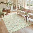 thumbnail image 1 of Lahome Decor 5'x7'Floral Living Room Rugs,5x7ft Boho Area Rug for Bedroom Machine Washable Rug- Non-Slip Soft Indoor Carpet, Stain Resistant Low Pile for Farmhouse,Dining Room,Office,Green, 1 of 9