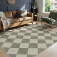thumbnail image 1 of Lahome Decor 5'x7' Modern Washable Area Rugs for Living Room, 5x7ft Non-Slip Rugs for Bedroom, Farmhouse Checkered Rug, Moroccan Neutral Soft Low Pile Carpet for Office Dining Room Playroom,Green, 1 of 10