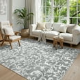 thumbnail image 1 of Lahome Decor 5'x7' Washable Rug for Bedroom, Vintage Area Rug for Living Room, Indoor Soft Distressed Floral Throw Rugs Non-Slip Backing for Entryway Farmhouse Dining Room Kids Playroom,Light Grey, 1 of 8