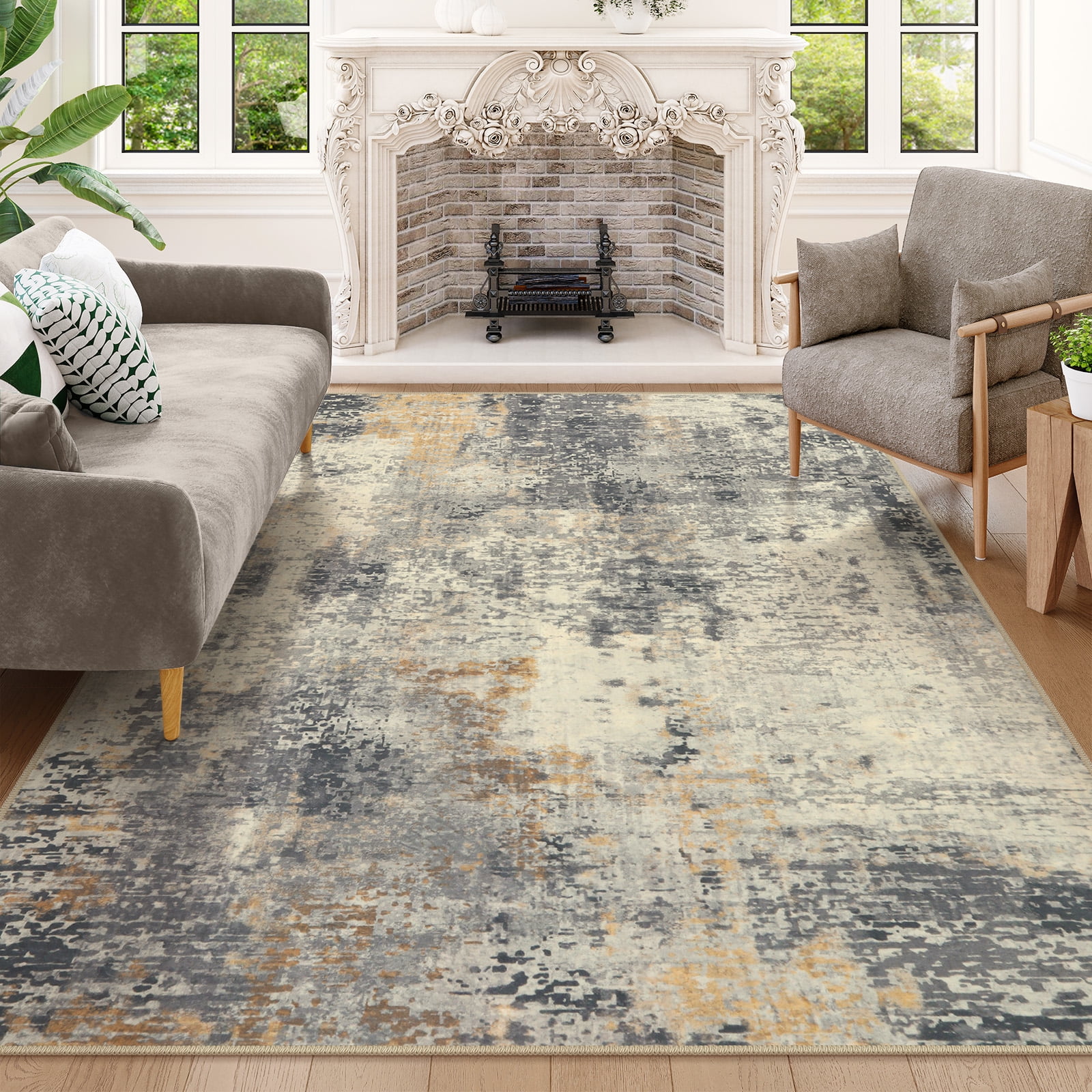 Moynesa 6'x9' Area Rug for Living Room Modern Abstract Machine Washable