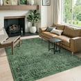 thumbnail image 1 of Lahome Decor 6'x9' Boho Tribe Area Rug for Living Room,6x9ft Machine Washable Rugs for Bedroom, Soft Non-Slip Low Pile Indoor Floor Accent Carpet for Office Nursery Dining Room Farmhouse- Dark Green, 1 of 5
