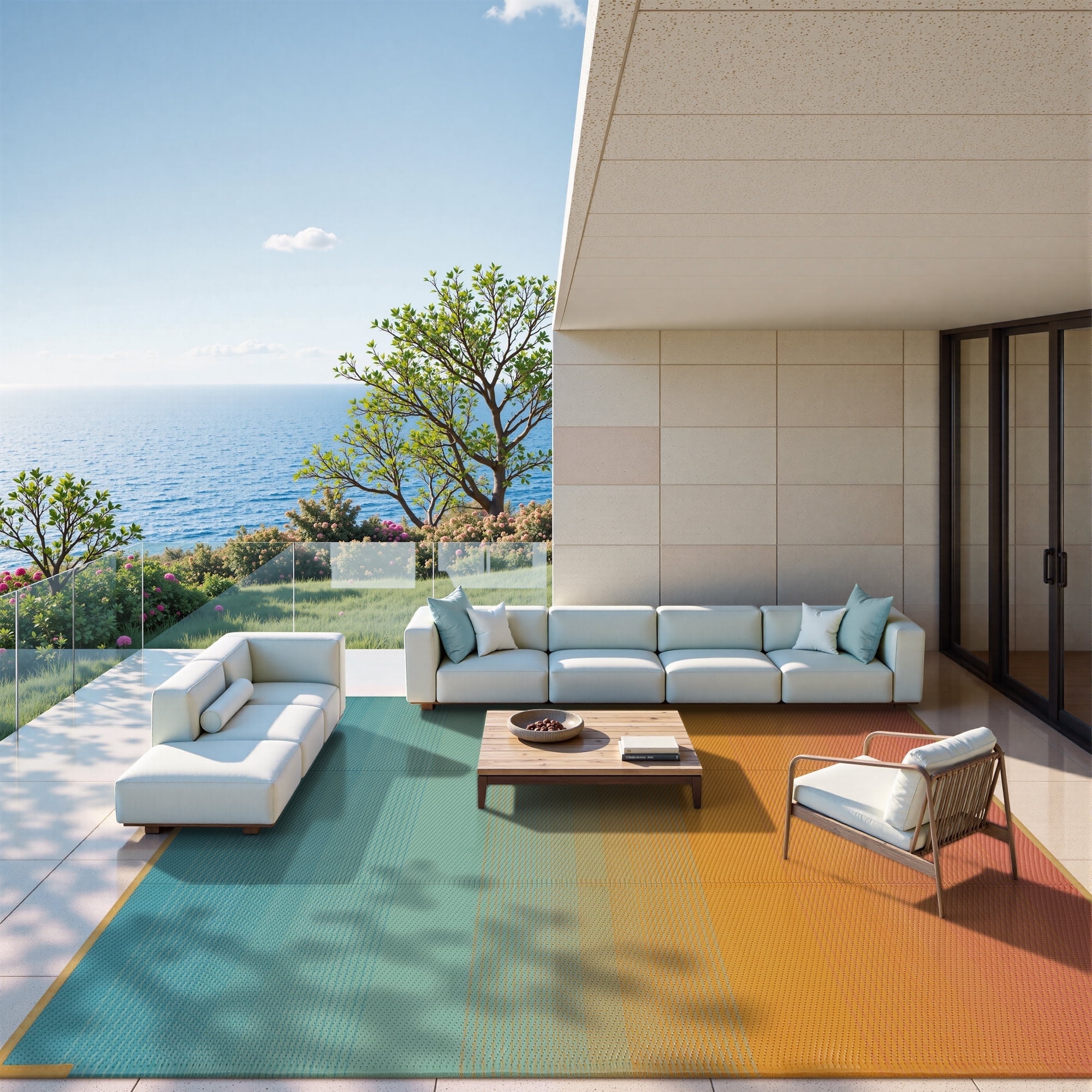 Lahome Decor 8'x 10' Outdoor Rug,Waterproof Patio Rug Reversible Indoor ...