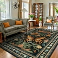 thumbnail image 1 of Lahome Decor 8'x10' Butterfly Area Rugs, 8x10ft Large Washable Rugs for Living Room, Non-Slip Bedroom Rugs Stain Resistant Boho Floral Rug Low-Pile Throw Rug for ‎Dining Room Office,Black, 1 of 10