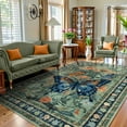 thumbnail image 1 of Lahome Decor 8'x10' Butterfly Area Rugs, 8x10ft Large Washable Rugs for Living Room, Non-Slip Bedroom Rugs Stain Resistant Boho Floral Rug Low-Pile Throw Rug for ‎Dining Room Office,Green, 1 of 10