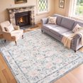 thumbnail image 1 of Lahome Decor 8'x10' Floral Living Room Rugs,8x10ft Boho Area Rug for Bedroom Machine Washable Rug- Non-Slip Soft Indoor Carpet, Stain Resistant Low Pile for Farmhouse,Dining Room,Office,Purple, 1 of 9