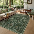 thumbnail image 1 of Lahome Decor Floral Area Rug 5x7, Machine Washable Rugs for Entryway, Non Slip Rug with Vintage Printed, Low Pile Carpet for Living Room Kitchen Bedroom Home, Green, 1 of 9