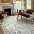 thumbnail image 1 of Lahome Decor Floral Area Rug 8x10, Machine Washable Rugs for Living Room, Non Slip Rug with Vintage Printed, Low Pile Carpet for Bedroom Dining Room Home Office, Grey-Beige, 1 of 9