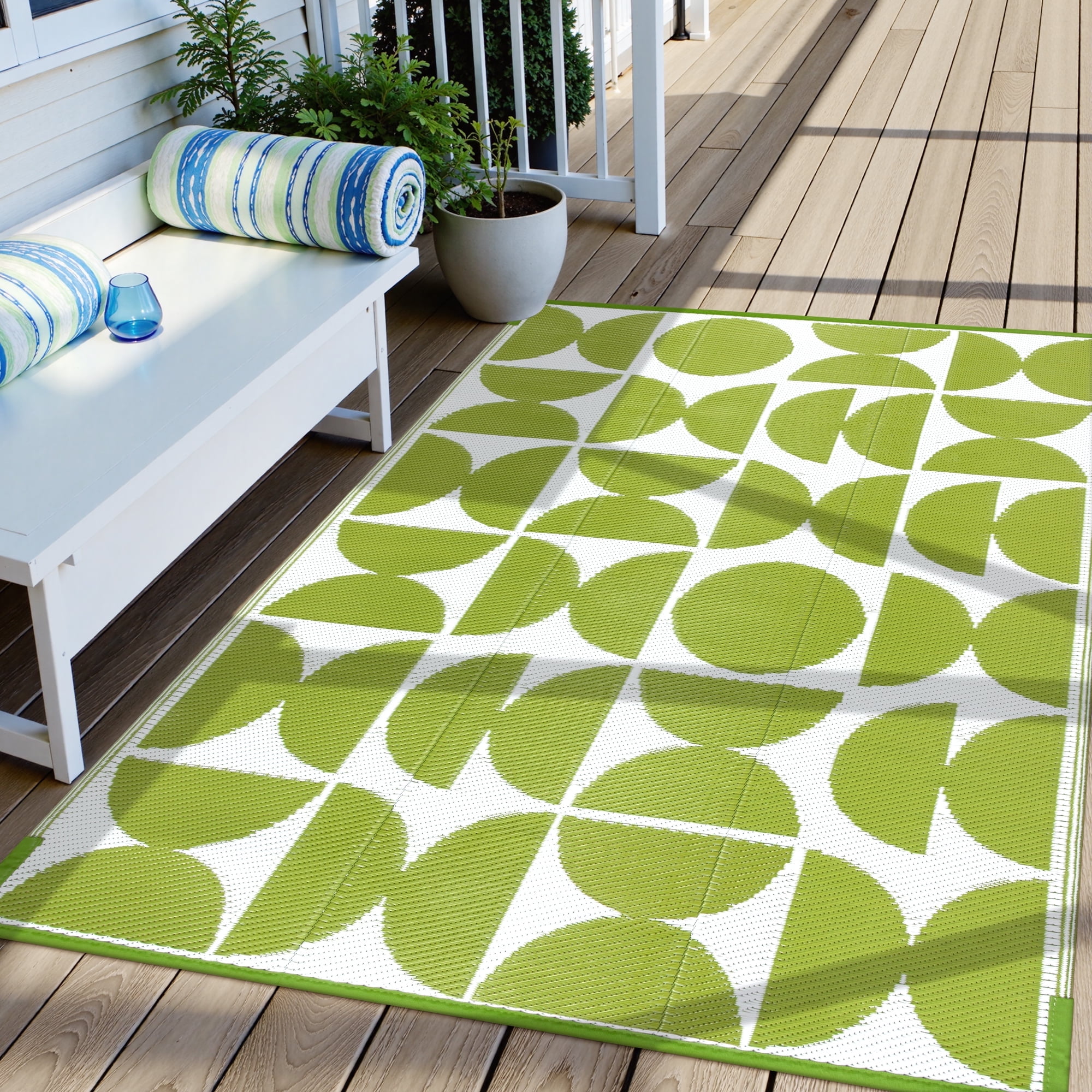 Lahome Decor Outdoor Rug 4'x6' Waterproof Reversible Patio Rug ...