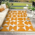 thumbnail image 1 of Lahome Decor Outdoor Rug 5'x8' Waterproof Reversible Patio Rug Geometric Indoor Outdoor Rugs Lightweight Plastic Straw Ourdoor Carpet for Outside RV Porch Balcony Garden Deck,Orange & White, 1 of 9
