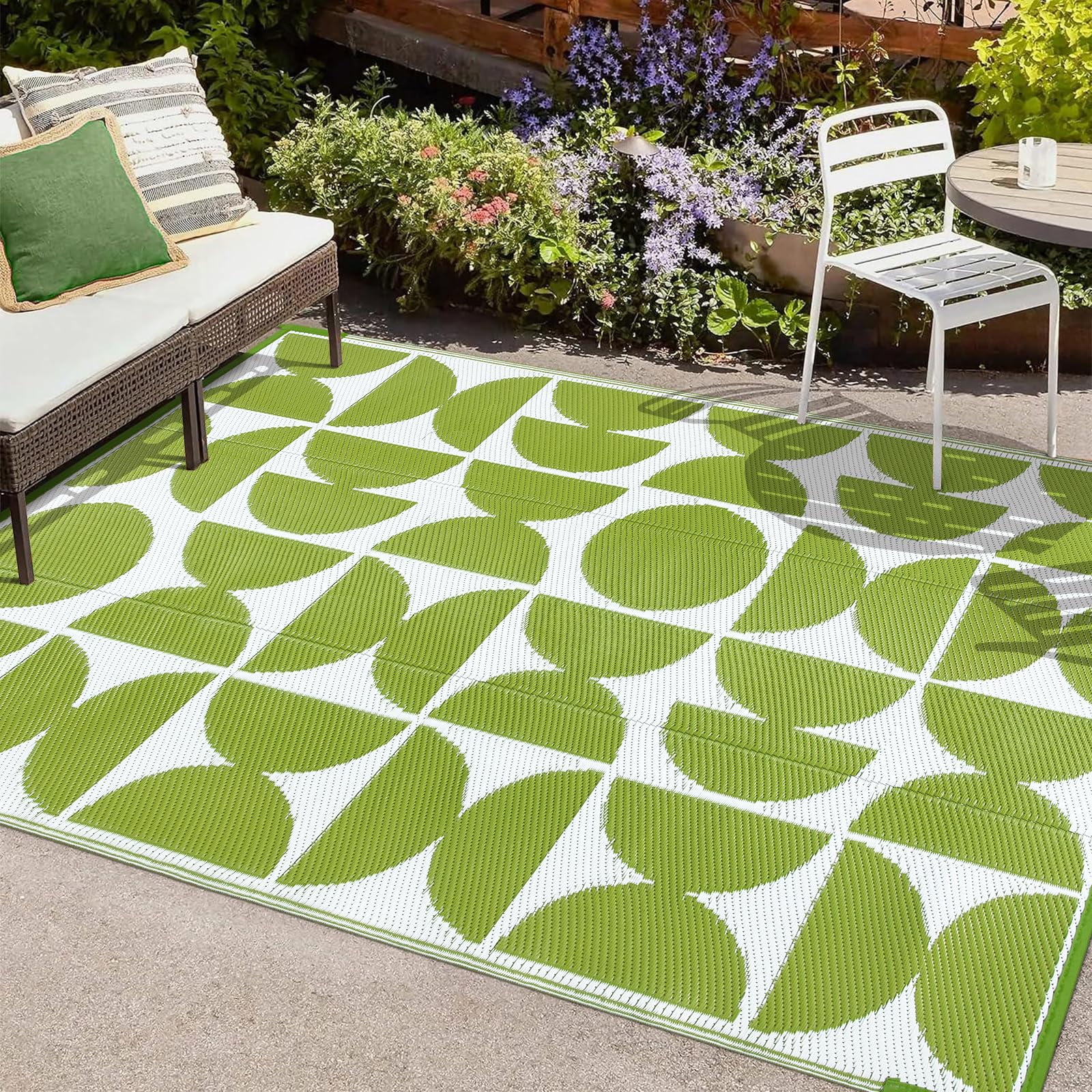 Lahome Decor Outdoor Rug 5'x8' Waterproof Reversible Patio Rug ...