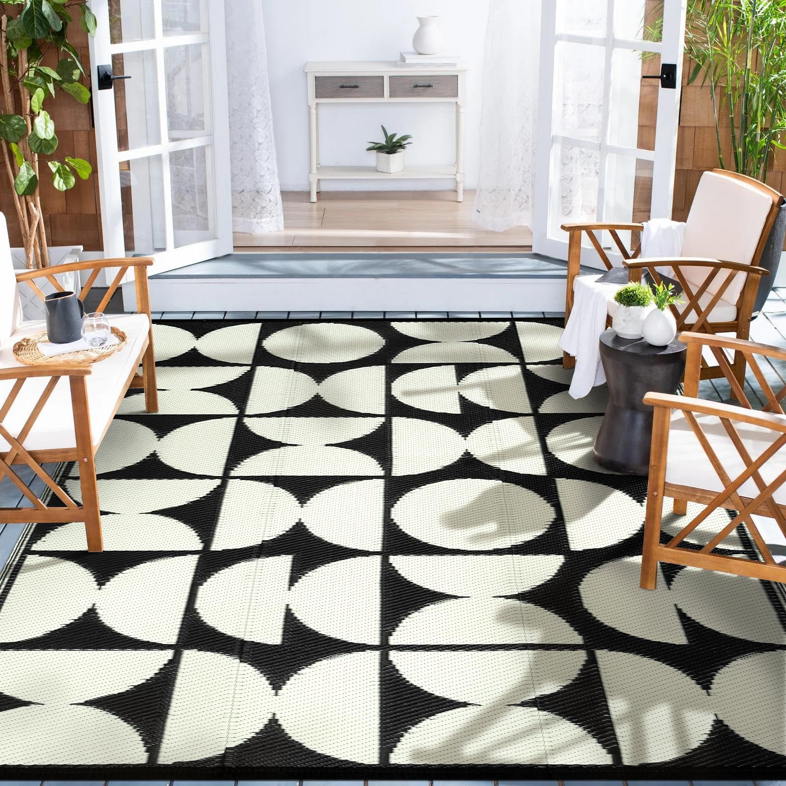 Lahome Decor Outdoor Rug 6'x9' Waterproof Reversible Patio Rug ...