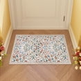 thumbnail image 1 of Lahome Floral 2'x3' Rugs for Entryway, Washable Kitchen Rug Non Slip Small Bathroom Throw Rug, Boho Flower Soft Ultra Thin Indoor Front Door Mat for Laundry Bedroom Entry, Beige, 1 of 9