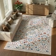 thumbnail image 1 of Lahome Floral 5x7 Area Rugs, Machine Washable Rugs for Bedroom, Non Slip Boho Rugs for Living Room, Large Flower Stain Resistant Floor Carpet for Dining Room Home Office, Beige, 1 of 11