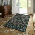 thumbnail image 1 of Lahome Floral Machine Washable Rugs, 3'x5' Rug for Entryway Non Slip Small Botanical Living Room Area Rug, Boho Ultra Thin Soft Bedroom Floor Throw Carpet for Dorm Bathroom Nursery, Black, 1 of 9