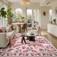 thumbnail image 1 of Lahome Insect Washable Rug 8x10,Ultra Thin Non Slip Area Rug for Living Room Bedroom, Soft Washable Carpet for Playroom Nursery Girls Room,Blush Pink, 1 of 6