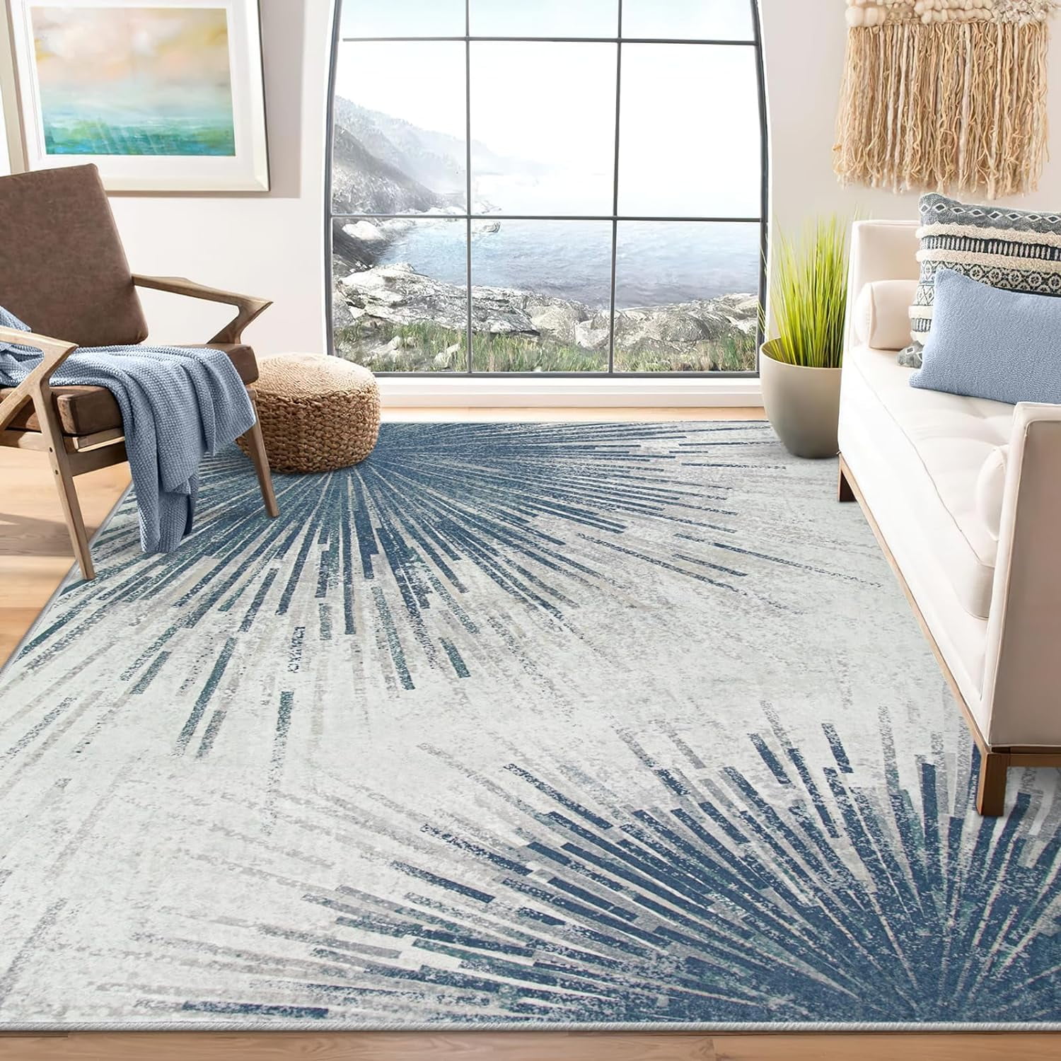Lahome Modern 8x10 Rugs for Living Room Washable UltraThin Large