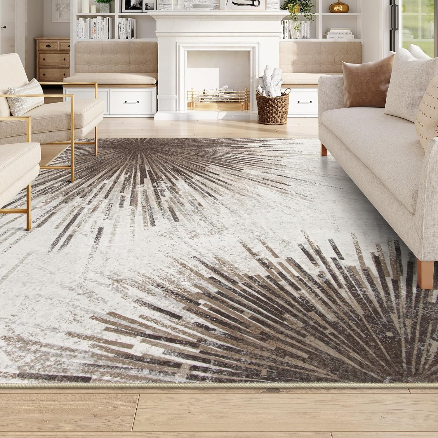 Lahome Modern Living Room Rugs 8x10 Area Rug Washable UltraThin Soft