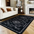 thumbnail image 1 of Lahome Moroccan Washable 5'x7' Area Rug, Black Rugs for Living Room, Soft Non-Slip Stain Resistant Aztec Tribal Carpet for Bedroom Dining Room Office, Neutral Large Area Rugs, Black, 1 of 8