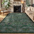 thumbnail image 1 of Lahome Non-Slip & Washable Area Rugs 8x10, Dark Green Boho Floral Carpet - Soft Farmhouse Style for Living Room, Office, Dining Room, Bedroom (Dark Green, 8'x10'), 1 of 5