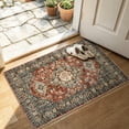 thumbnail image 1 of Lahome Oriental Washable Small Area Rug, 2x3 Rugs for Entryway Kitchen, Ultra-Thin Soft Indoor Door Mat Non Slip Throw Carpet for Bedroom Bathroom, Brick Red, 1 of 9