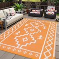 thumbnail image 1 of Lahome 5x8 Plastic Straw Outdoor Rug Waterproof, Reversible Orange Boho Rugs for Outside, Indoor Outdoor Area Rug for Picnic Patio Balcony, 1 of 14