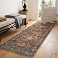 thumbnail image 1 of Lahome Vintage Washable Runner Rug, 2x6 Non-Slip Rug,Hallway Rug Runner with Rubber Backing, Stain Resistant Distressed Carpet Runner for Bedroom, Kitchen, Laundry，Entrance,Brick Red, 1 of 10