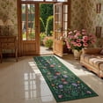 thumbnail image 1 of Lahome Washable 2'x6' Boho Floral Runner Rug, Forest Green Rugs for Kitchen Bathroom, Soft Non-Slip Low-Pile Carpet for Hallway Entryway Laundry Living Room, Forest Green, 1 of 7